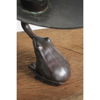 蛙の斑柴銅 薄端/花器　M350 