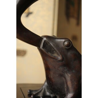 蛙の斑柴銅 薄端/花器　M350 