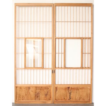 屋久杉 猫間障子戸 4枚1組　F246Y AB　ウラ　障子面です