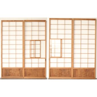 屋久杉 雪見障子戸 4枚1組　F247