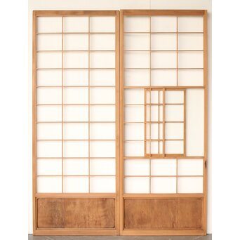 屋久杉 雪見障子戸 4枚1組　F247 AB　ウラ　障子面