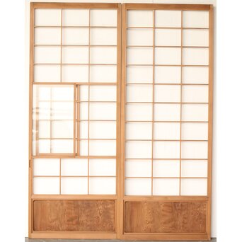 屋久杉 雪見障子戸 4枚1組　F247 CD　ウラ　障子面