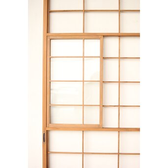 屋久杉 雪見障子戸 4枚1組　F247 中央には透明ガラス