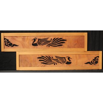 鳳凰透かし 小型欄間 2枚1組　R0279 もう片面　両面使いですね