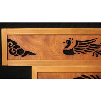 鳳凰透かし 小型欄間 2枚1組　R0279 