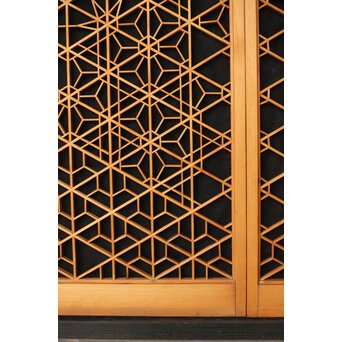 多種組子書院戸 2枚1組　R0280 抜けが数か所　やはり近くからだと目立ちます