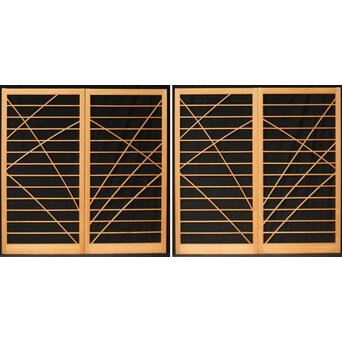 幾何学桟 中型障子戸 4枚1組　F248 ウラ　障子貼る面