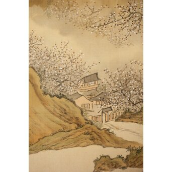 児玉果亭【山水春夏秋冬】四幅対 掛軸　Z395 