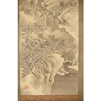 児玉果亭【山水春夏秋冬】四幅対 掛軸　Z395 