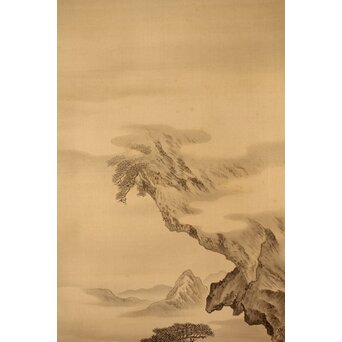 河内雅渓【鶴亀日出】三幅対掛軸　Z396 