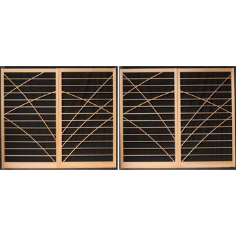 幾何学桟 中型障子戸 8枚1組　F249 ウラ　障子面