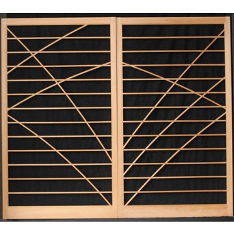 幾何学桟 中型障子戸 8枚1組　F249 CD　ウラ　障子面