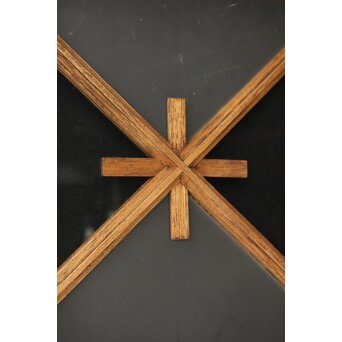 市松模様 菱形デザインガラス欄間 2枚1組　R0283 