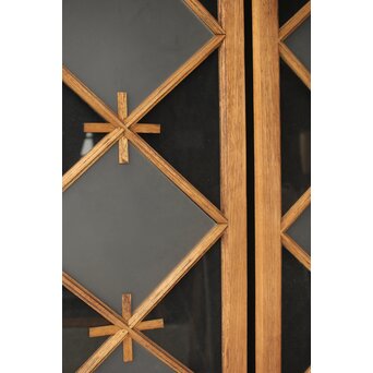 市松模様 菱形デザインガラス欄間 2枚1組　R0283 