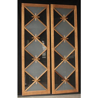 市松模様 菱形デザインガラス欄間 2枚1組　R0283 ここから背面　