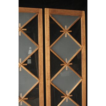 市松模様 菱形デザインガラス欄間 2枚1組　R0283 