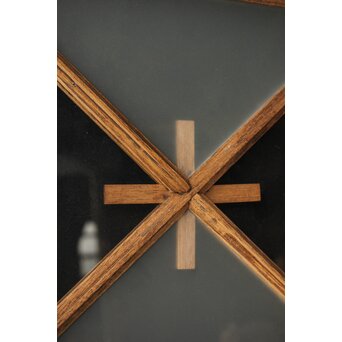 市松模様 菱形デザインガラス欄間 2枚1組　R0283 