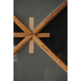 市松模様 菱形デザインガラス欄間 2枚1組　R0283 