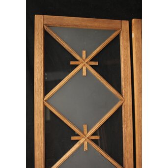 市松模様 菱形デザインガラス欄間 2枚1組　R0283 