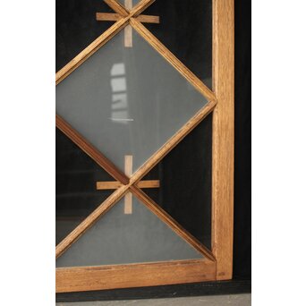 市松模様 菱形デザインガラス欄間 2枚1組　R0283 