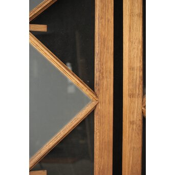 市松模様 菱形デザインガラス欄間 2枚1組　R0283 