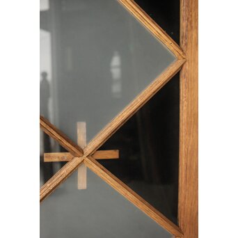 市松模様 菱形デザインガラス欄間 2枚1組　R0283 