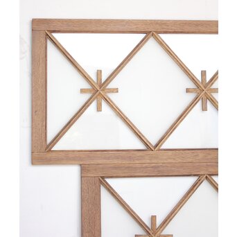 市松模様 菱形デザインガラス欄間 2枚1組　R0283 