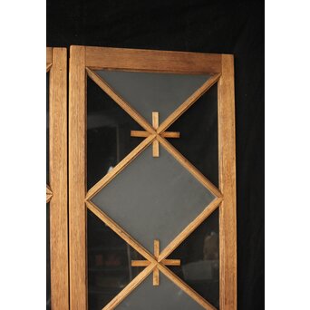 市松模様 菱形デザインガラス欄間 2枚1組　R0283 