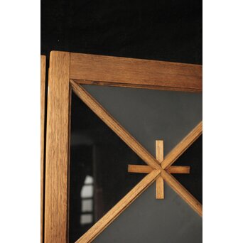 市松模様 菱形デザインガラス欄間 2枚1組　R0283 