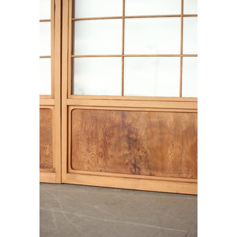 屋久杉 雪見障子戸 8枚1組　F250YD 美杢の腰板　屋久杉と思われます