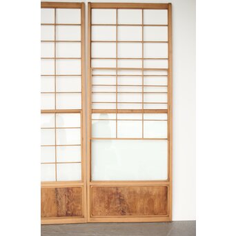 屋久杉 雪見障子戸 8枚1組　F250YD 雪見として機能します　金具は生きている様子