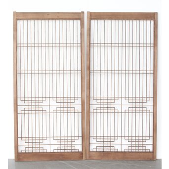 神代杉の書院 2枚1組　R0285 障子を貼る面　現状は透かしです