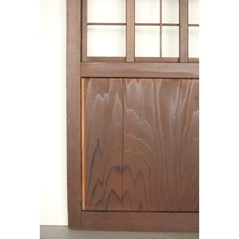 乳白色アクリル 障子枠付 五本格子戸 3枚1組　L1079 腰板の少しのずれとワレ