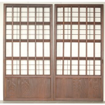 乳白色アクリル 障子枠付 五本格子戸 3枚1組　L1079 AB　表