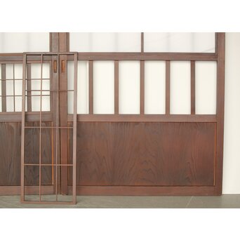 乳白色アクリル 障子枠付 五本格子戸 3枚1組　L1079 障子枠は着脱可能