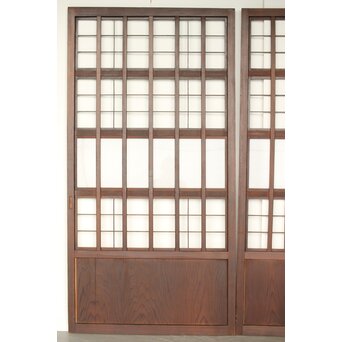 乳白色アクリル 障子枠付 五本格子戸 3枚1組　L1079 