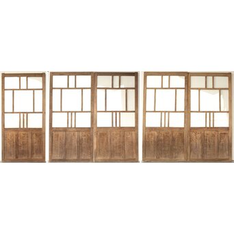 楢のクリアガラス戸 5枚1組　GD0163