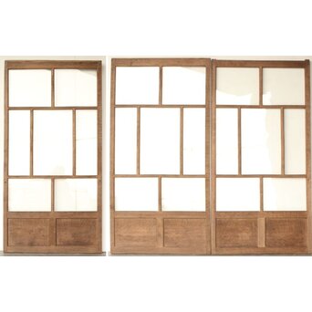 楢のクリアガラス戸 3枚1組　GD0164