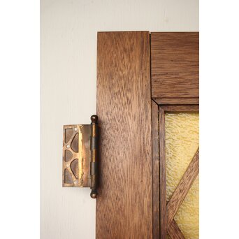 菱形組子 石目黄色ガラスのドア一対 2枚1組　GD0166Y 蝶番もあります