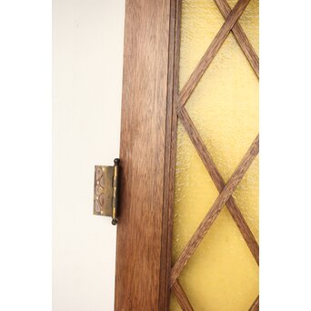 菱形組子 石目黄色ガラスのドア一対 2枚1組　GD0166Y 