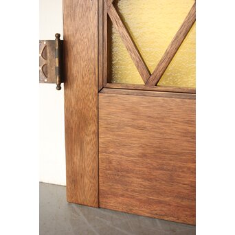 菱形組子 石目黄色ガラスのドア一対 2枚1組　GD0166Y 