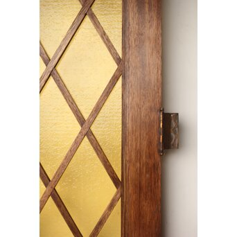 菱形組子 石目黄色ガラスのドア一対 2枚1組　GD0166Y 