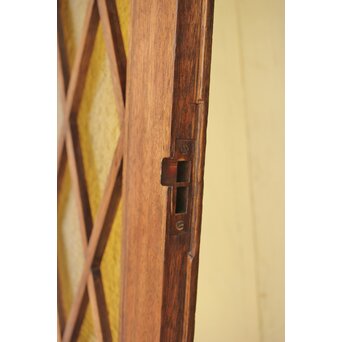 菱形組子 石目黄色ガラスのドア一対 2枚1組　GD0166Y 