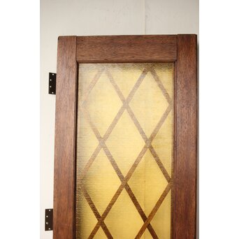 菱形組子 石目黄色ガラスのドア一対 2枚1組　GD0166Y 