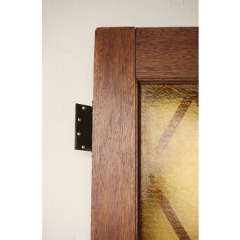 菱形組子 石目黄色ガラスのドア一対 2枚1組　GD0166Y 