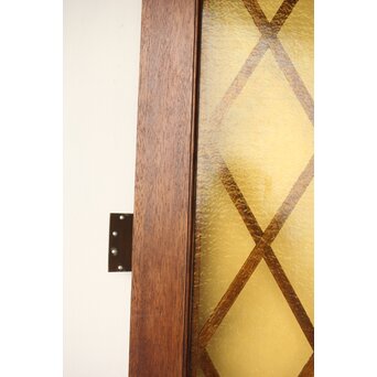 菱形組子 石目黄色ガラスのドア一対 2枚1組　GD0166Y 