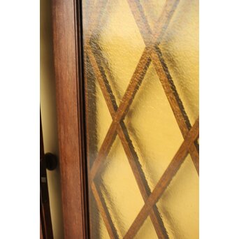 菱形組子 石目黄色ガラスのドア一対 2枚1組　GD0166Y 