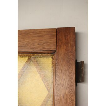 菱形組子 石目黄色ガラスのドア一対 2枚1組　GD0166Y 