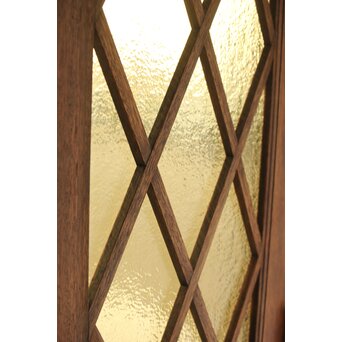 菱形組子 石目黄色ガラスのドア一対 2枚1組　GD0166Y 