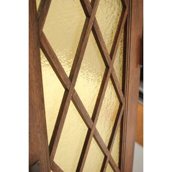 菱形組子 石目黄色ガラスのドア一対 2枚1組　GD0166Y 